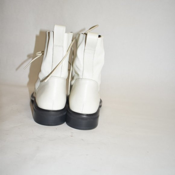 $550 RAG & BONE Slayton Combat Boot EDGY LEATHER ANTIQUE WHITE 38.5 (D11) - Picture 9 of 12